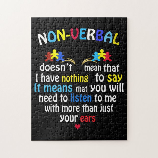 I Have Nonverbal Autism Awareness Puzzle Piece (Vertical)