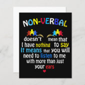 I Have Nonverbal Autism Awareness Puzzle Piece (Front/Back)