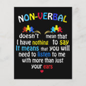 I Have Nonverbal Autism Awareness Puzzle Piece (Front)