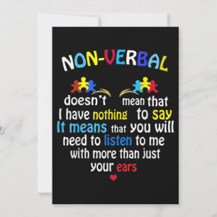 I Have Nonverbal Autism Awareness Puzzle Piece Invitation