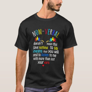 I Have Nonverbal Autism Valentine's Day Puzzle Pie T-Shirt