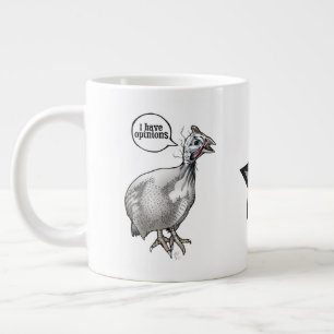 I have opinions (guinea fowl) giant coffee mug