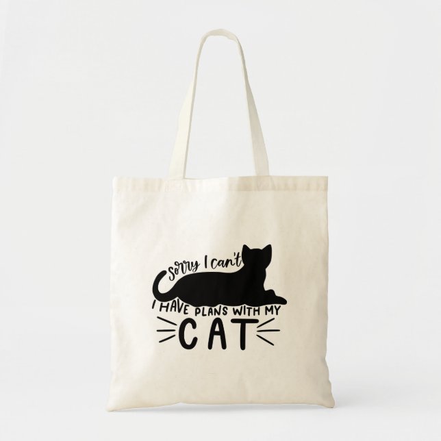 I Have Plans with My Cat Tote Bag (Front)