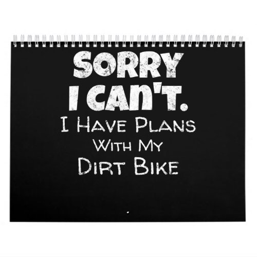 I Have Plans With My Dirt Bike Gift Calendar