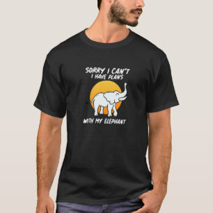 I Have Plans With My Elephant Cute Elephants Graph T-Shirt