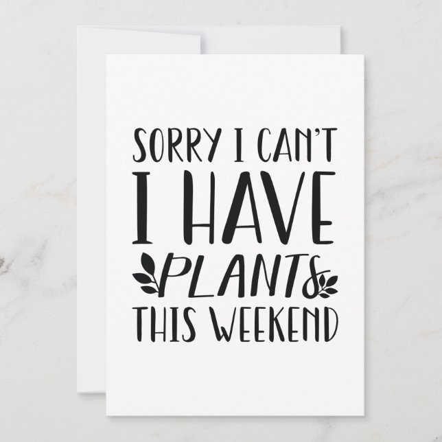 I Have Plants This Weekend Thank You Card (Front)