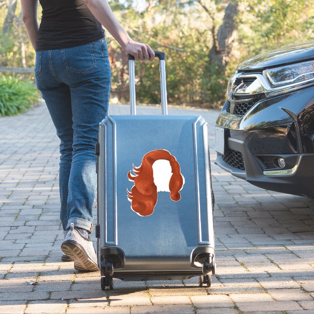 I Have Red Hair Because God Knew I Needed A Warnin Sticker (Suitcase Insitu)