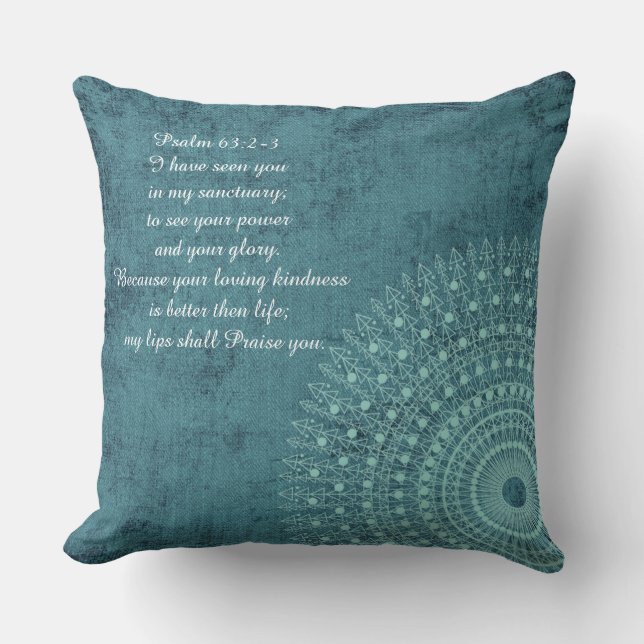 I Have Seen You Psalm 63:2-3 Reversible Pillow (Front)