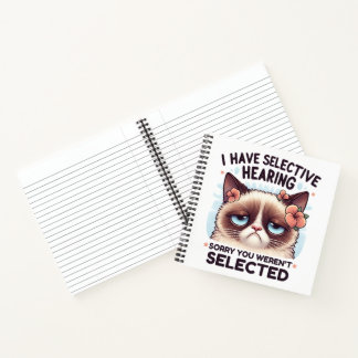 I Have Selective Hearing Funny Cat Lover Gift  Notebook