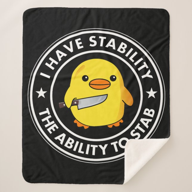 I Have Stability Ability To Stab Funny Sherpa Blanket (Front)