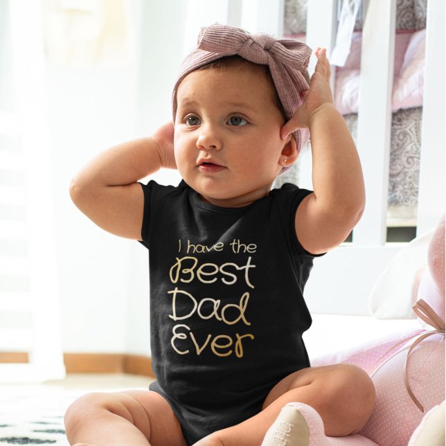 I have the best dad ever black gold baby bodysuit (Creator Uploaded)