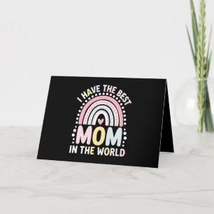 I Have The Best Mom In The World Boho Rainbow Letterpress Thank You Card