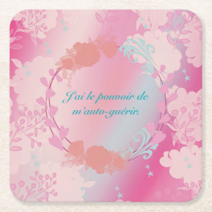 I have the power to heal myself square paper coaster
