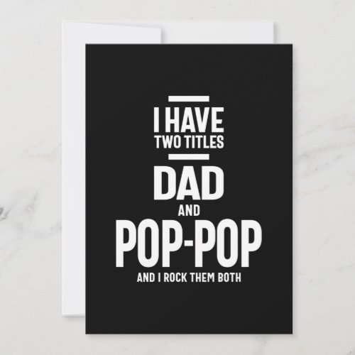 I Have Two Titles Dad and Pop_Pop Thank You Card