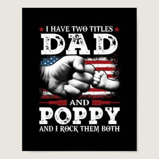 I Have Two Titles Dad And Poppy Vintage Father's Poster