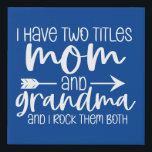 I have Two Titles Mom and Grandma Gift For Grandma Faux Canvas Print<br><div class="desc">A great faux canvas print for grandma.  I have two titles "mom and grandma" and I rock them both. A great gift for the grandma in your life.</div>