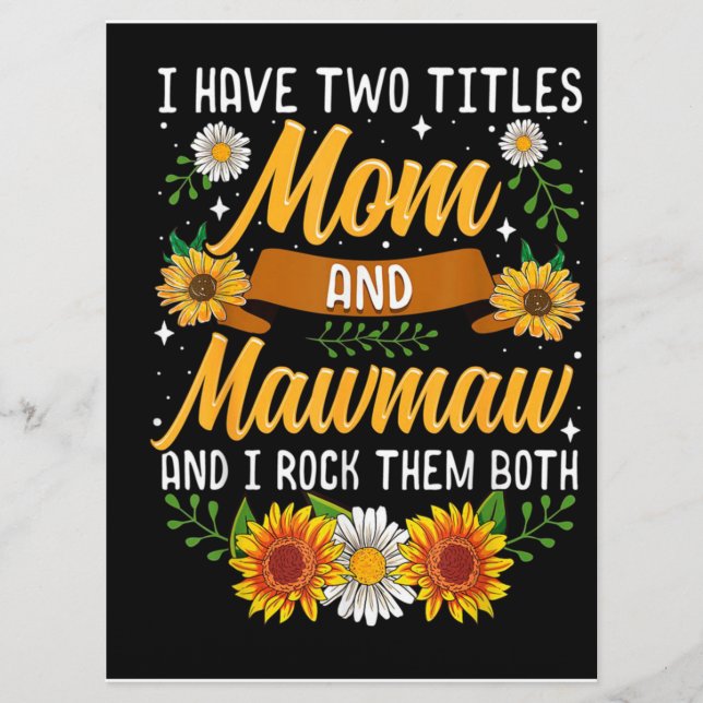 I Have Two Titles Mommy Gift, Mother's Day Gift Menu (Front)