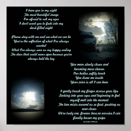 I have you in my sight...Poem/Lyrics Poster | Zazzle