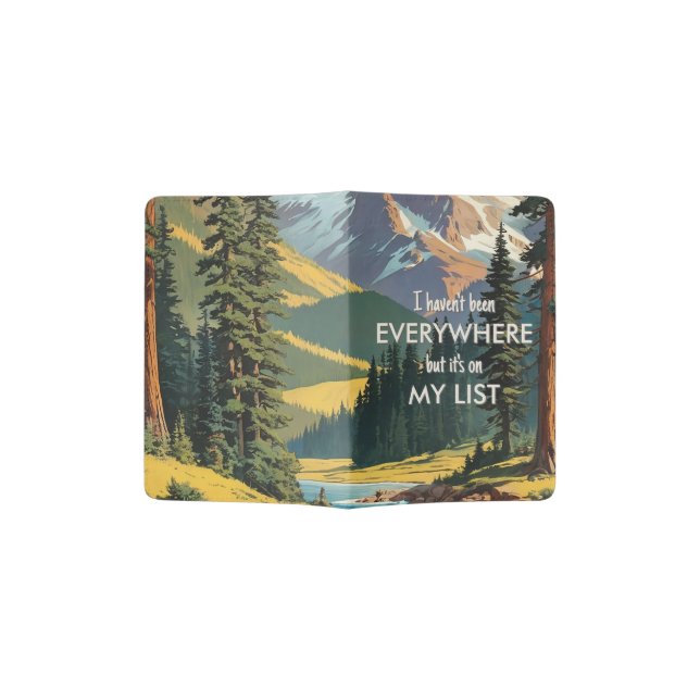 I haven't been everywhere Retro Wanderlust Travel Passport Holder (Opened)