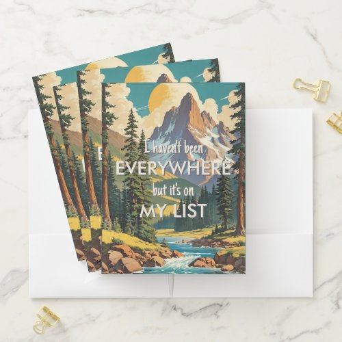 I haven't been everywhere Retro Wanderlust Travel Pocket Folder