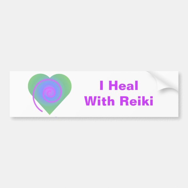 I Heal With Reiki Bumper Sticker (Front)