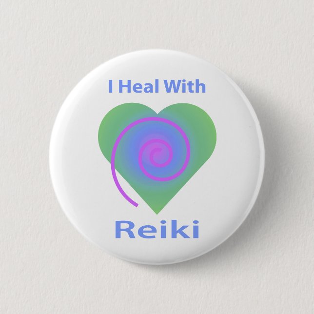 I Heal with Reiki Button (Front)
