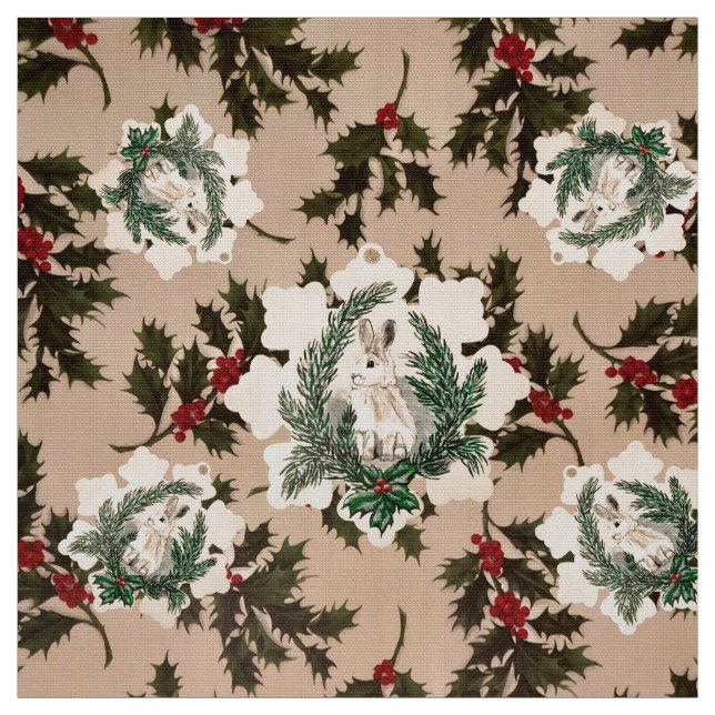 I Hear Santa Bunny Fabric (Swatch)