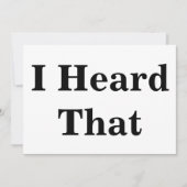 I Heard That Sign (Front)