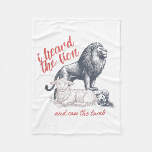 I Heard The Lion And Saw The Lamb Sheep Minimalist Fleece Blanket