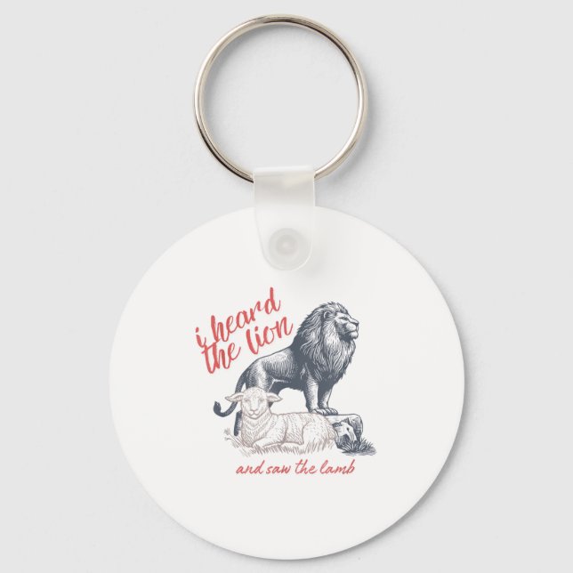 I Heard The Lion And Saw The Lamb Sheep Minimalist Keychain (Front)