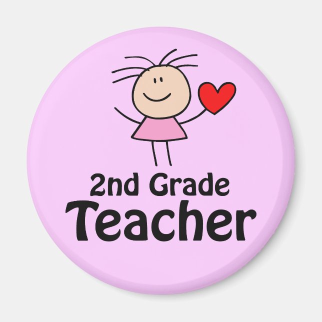 I Heart 2nd Grade Teacher Magnet (Front)