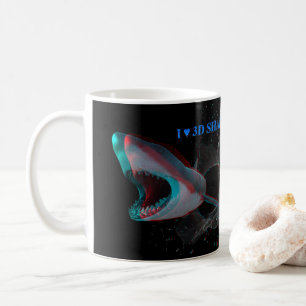 I Heart 3D Sharks Coffee Mug