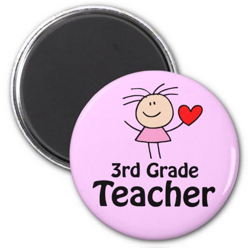 I Heart 3rd Grade Teacher Magnet