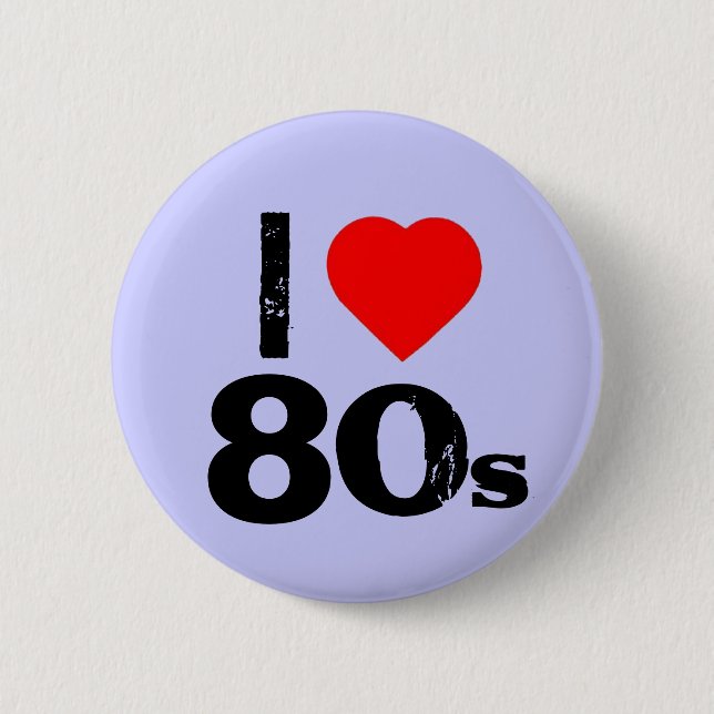 "I heart 80's" Pinback Button (Front)