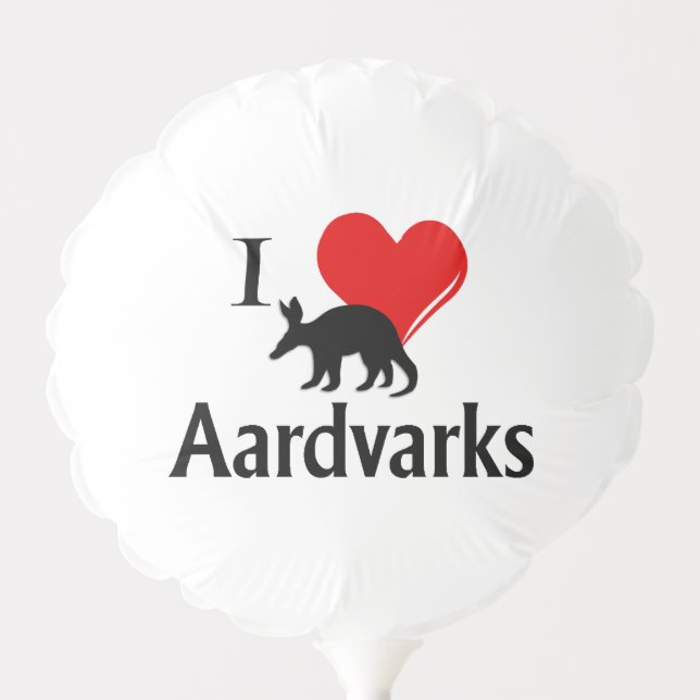 I Heart Aardvarks Balloon (Front)