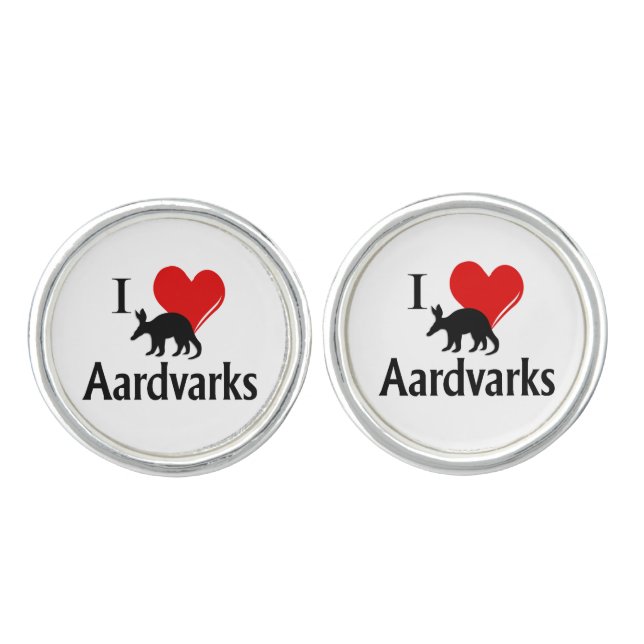 I Heart Aardvarks Cufflinks (Front)