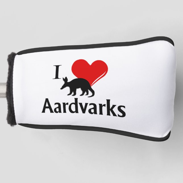 I Heart Aardvarks Golf Head Cover (Front)