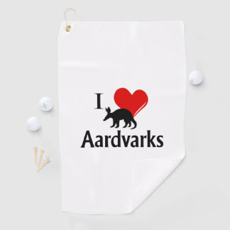 I Heart Aardvarks Golf Towel