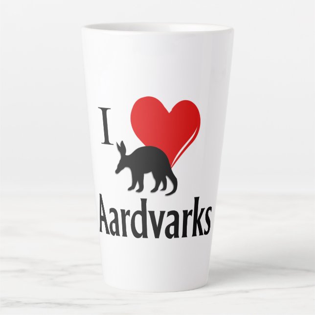 I Heart Aardvarks Latte Mug (Front)