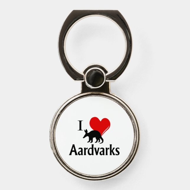 I Heart Aardvarks Phone Ring Stand (Front)