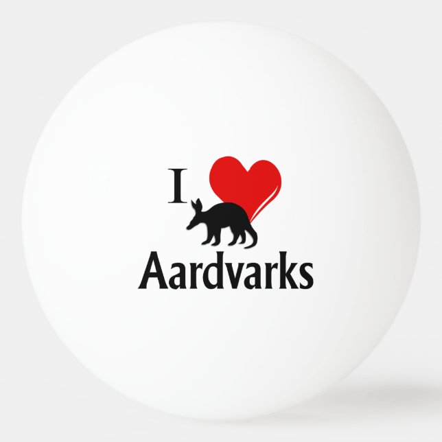I Heart Aardvarks Ping Pong Ball (Front)