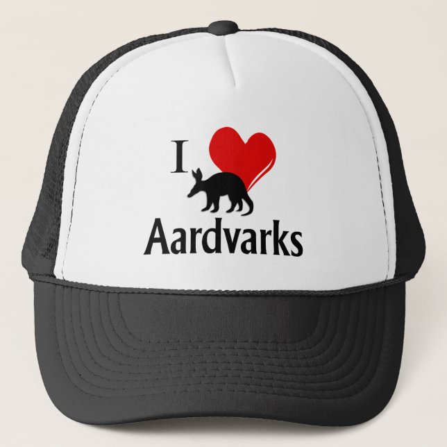 I Heart Aardvarks Trucker Hat (Front)