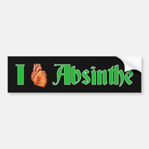 I Heart Absinthe Bumper Sticker