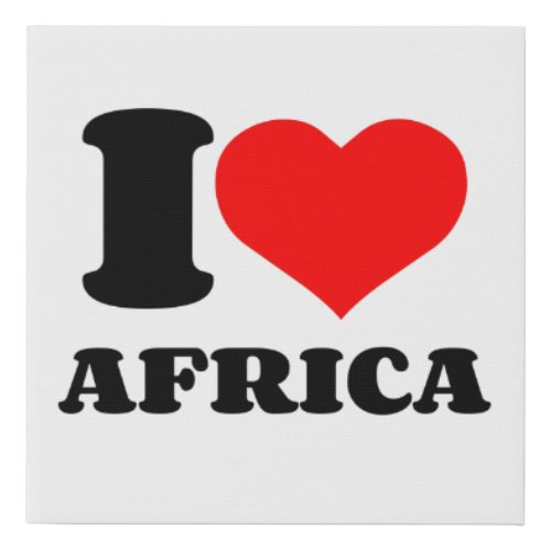 I HEART AFRICA FAUX CANVAS PRINT