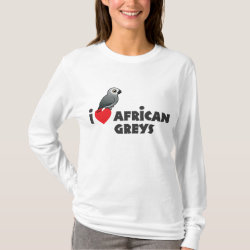 I Heart African Greys Women's Basic Long Sleeve T-Shirt