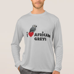 I Heart African Greys Men's Sport-Tek Competitor L/S T-shirt