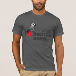 I Heart African Greys Men's Basic American Apparel T-Shirt
