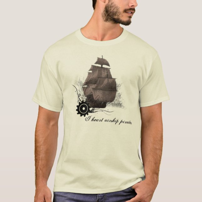 I heart airship pirates steampunk t'shirt T-Shirt (Front)