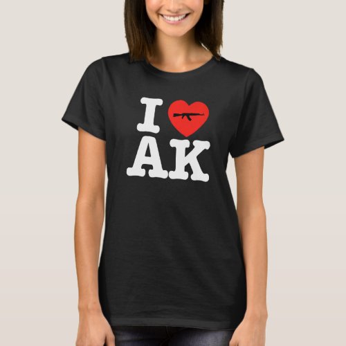 I Heart Ak Pro 2nd Amendment Humor  T_Shirt