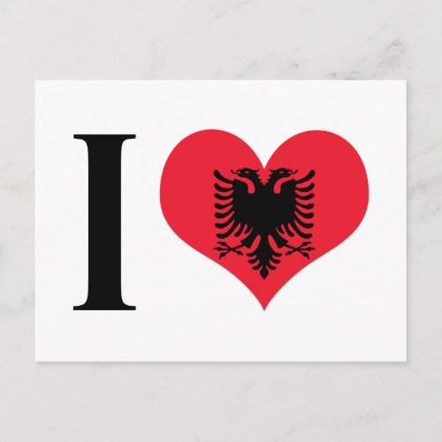 I Heart Albania _ I Love Albania _ Albanian Flag Postcard